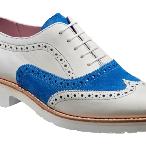 Josie - White Calf / Sky Blue Suede