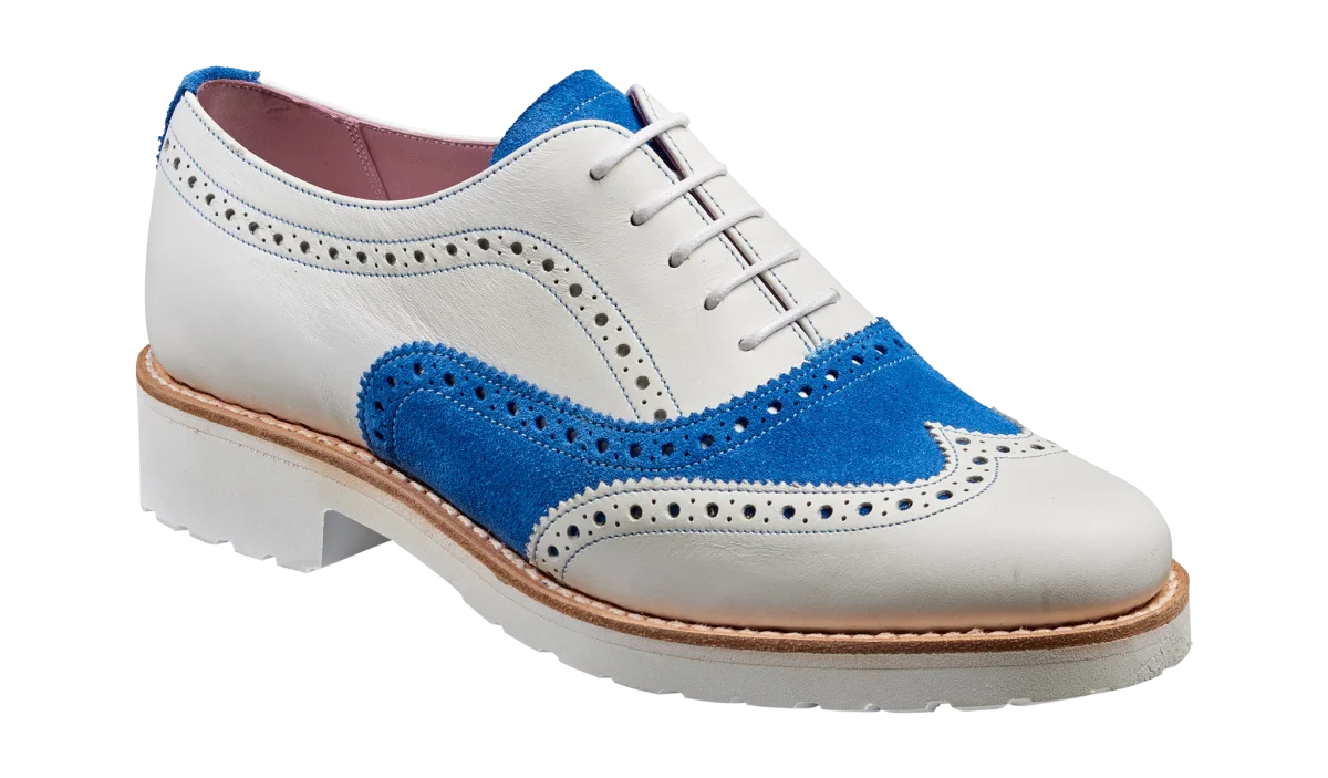 Josie – White Calf / Sky Blue Suede