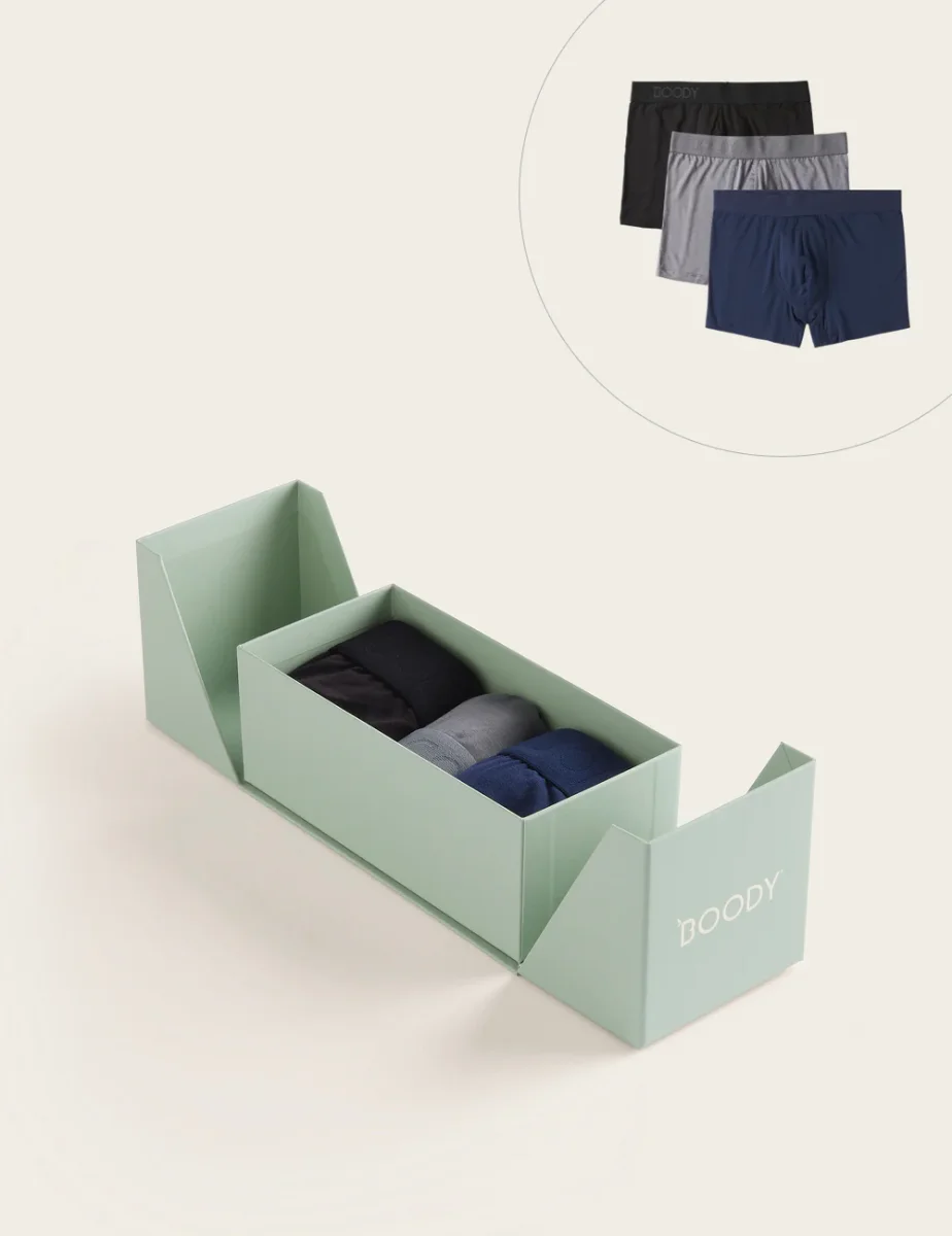 3-Pack Giftbox – Men’s Everyday Boxer Briefs – Black/Ash/Navy