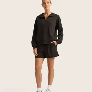 Women's Quarter Zip Sweater - Black